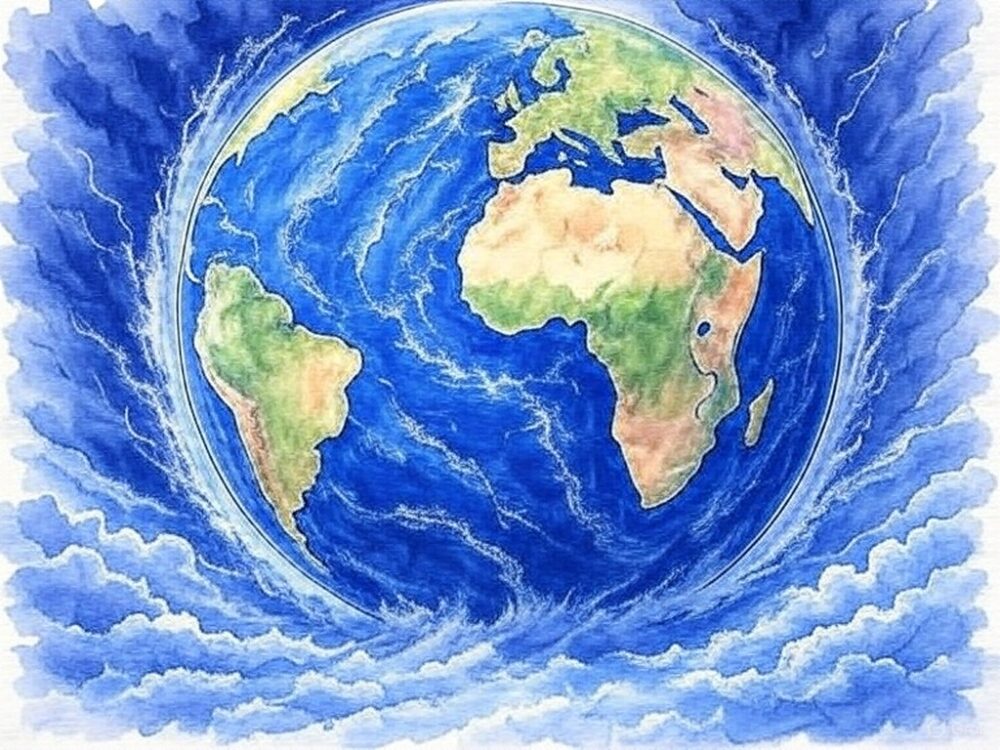 地球が揺れてるイメージ
